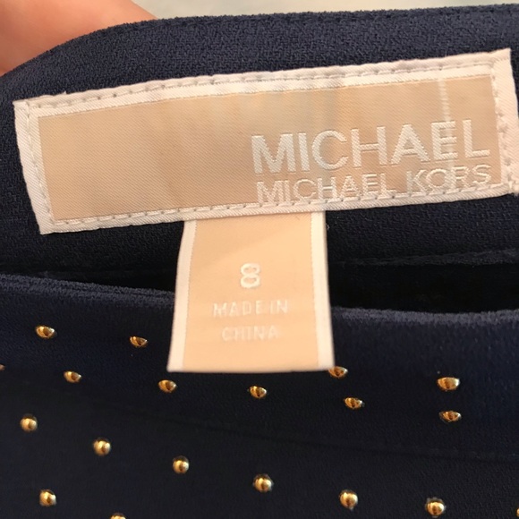 Michael Kors - Gold studded navy blue skirt - 8 - Picture 4 of 5